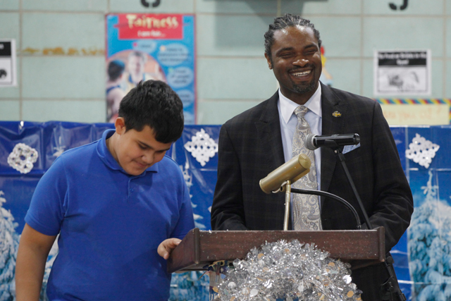 The learning environment at Quitman Street Renew School has improved significantly in Erskine Glover’s time as principal. (Amanda Brown / NJ Spotlight)